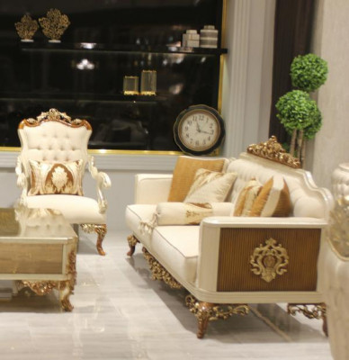 Exquisite Wohnzimmer Sofagarnitur Sofa 2x Sessel set Luxus Garnitur