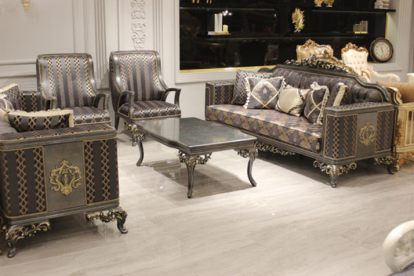 Luxuriöse Wohnzimmermöbel Elite Sofa 3 Sitzer Deluxe stilvollen Sessel