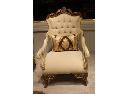 Exklusive Wohnzimmer Möbel luxuriösen Sessel bequemen Sessel Beige Neu