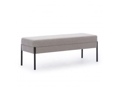 Graue Schlafzimmer Sitzbank Designer Holzgestell Textil Polsterbank