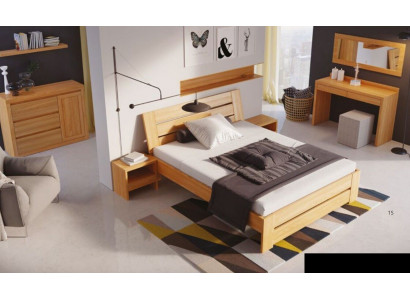 Schlafzimmer Möbel 3tlg. Set Bett Massivholz Nachttische 2x Echtes Holz