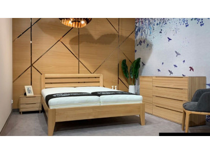Schlafzimmer Holzbett Echtes Holz Bett Hotel 180x200 Stil Massive Möbel Betten