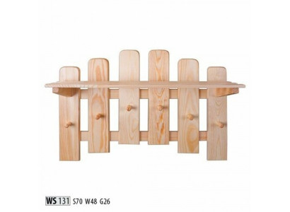 Garderobenpaneel Wandgarderobe 6 Haken 70x48 cm Flur Garderobe Kiefer massiv