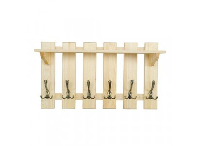 Garderobenpaneel 70x40 cm Wandgarderobe Garderobe Kiefer massiv 6 Haken