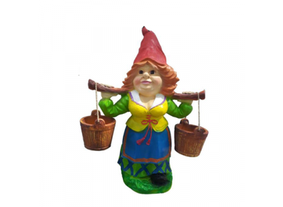 Garten Zwerg 73cm Garten Dekoration Figuren Statuen Figur Frau Wasser Neu