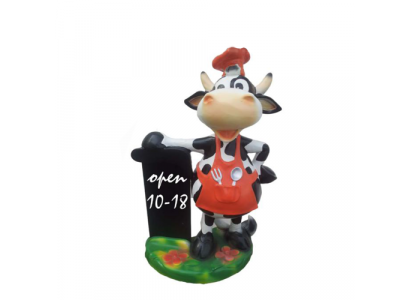 Moderne Figur Kuh Rind Kunststoff Skulptur Statuen Figuren Dekoration Kalb 55cm