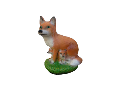 Fuchs figur abstrakte figuren statuen moderne Orange bemalt 35cm statue Skulptur