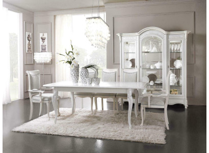 Klassische Esszimmer Set Tisch + 6 Stühle Garnitur Tische Gruppe Stuhl Textil