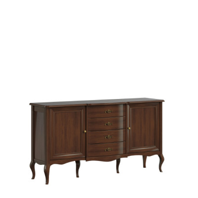 Klassiches Esszimmer Set Kommode Tisch Stühle Vitrine Wohnzimmer Set Italien Neu