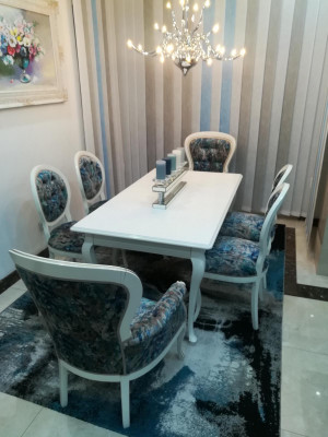 Esstisch designer Sitz Lehnstühle Stuhl Garnitur Tisch + 6 Stühle Set