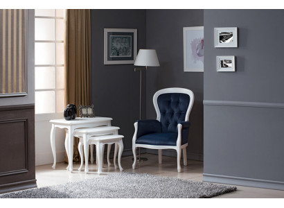 Chippendale Sessel Ohrensessel Sofa mit Fußhockern Set Hocker Klavierhocker Neu