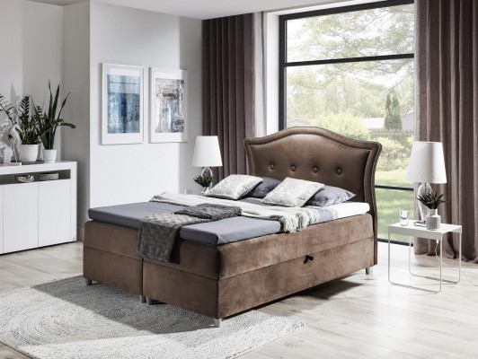 Stoff Boxspringbett Textil Design Doppel Hotel Modern Schlafzimmer Bett Betten