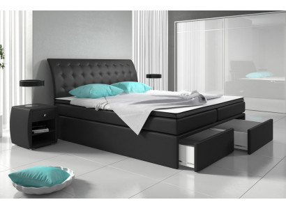 Boxspringbett Betten Bett Polster Kunstleder Designer Hotel Doppel Luxus Design