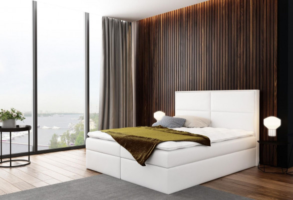 Bett mit Bettkasten Polsterbett Boxspringbett Design Doppel Hotel Schlafzimmer