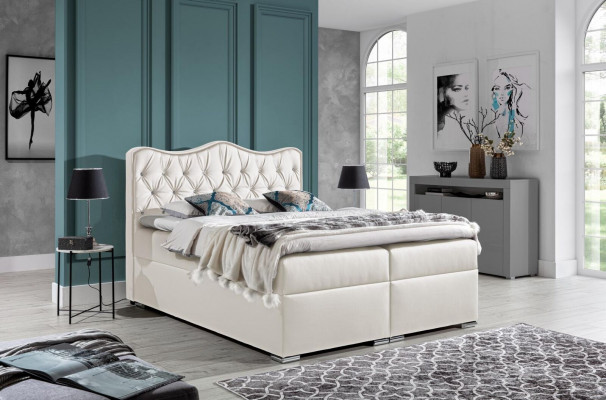 Doppelbett Bett Boxspringbett mit Bettkasten Ehebett Betten Polsterbett Rot Neu