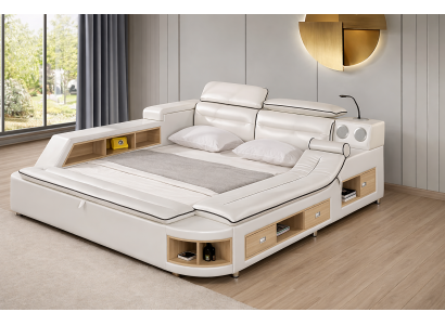 Luxus Bett Bett Leder Betten 180x200 Multifunktion Schlafzimmer Liege