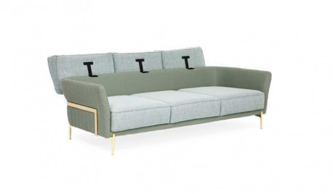 Verstellbare Multifunktion Couch Sofa Dreisitzer Couchen Design Sofas Weiß