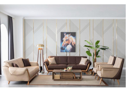 Luxus Sofagarnitur Couch Set 4tlg. Set Möbel Wohnzimmer Design Einrichtung