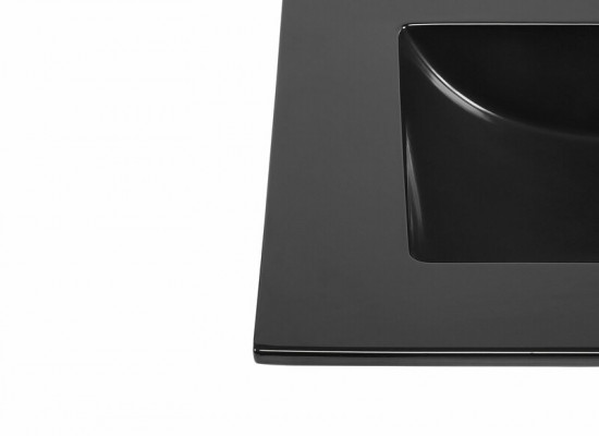 Keramik Waschbecken Waschtisch Einbau Schwarze Platte Design Becken