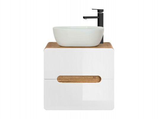 Waschtisch Badezimmer Waschbecken mit Aufsatz Becken 60cm Unterschrank Hochglanz