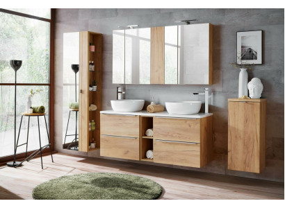 Design Badezimmer Möbel Bad 8 tlg. Set Garnitur Schrank Waschbecken