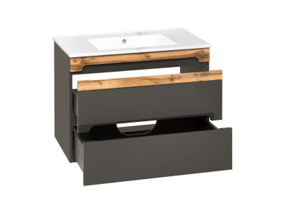 Badmöbel Set 80cm Waschbecken mit Unterschrank Modern Dekorative Waschtisch