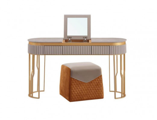 Designer Beiger Schminktisch Moderner Holztisch Luxus Schlafzimmer Möbel