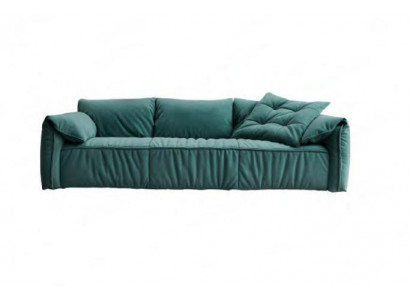 Blauer Dreisitzer Wohnzimmer Sofas 3-Sitzer Couch Textil Möbel Stoff Sofas
