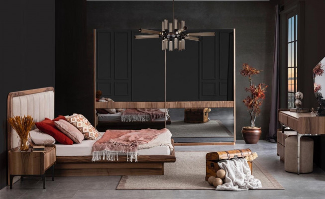 Luxuriöse Nachttische Holz Ablagetische Schlafzimmer Möbel Einrichtung