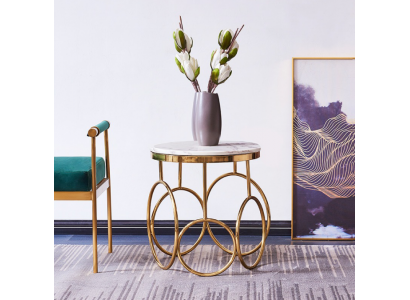 Beistelltisch Tisch Beistell Designer Möbel Gold Rund Edelstahl Tisch