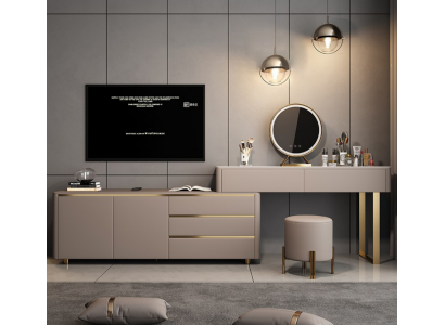 Schminktisch mit RTV Schubladen Spiegel Luxus Konsole Schlafzimmer