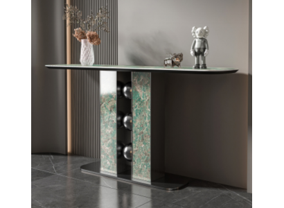 Modern Luxus Konsolentisch Designer Grau Holz Wohnzimmer Neu Möbel