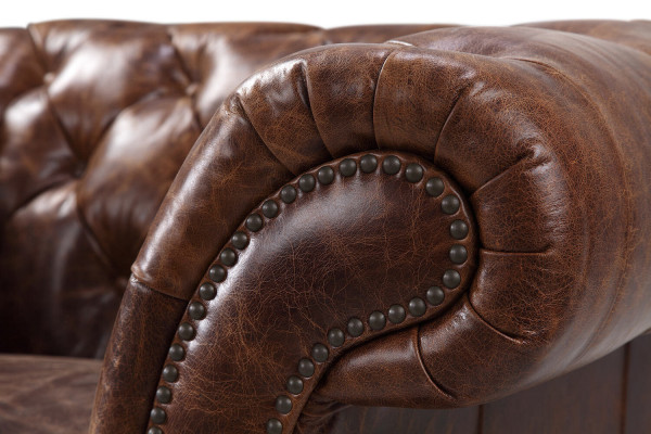 Chesterfield Sofa Couch Polster 1 Sitzer Sessel Sofas Design Polster Leder Neu