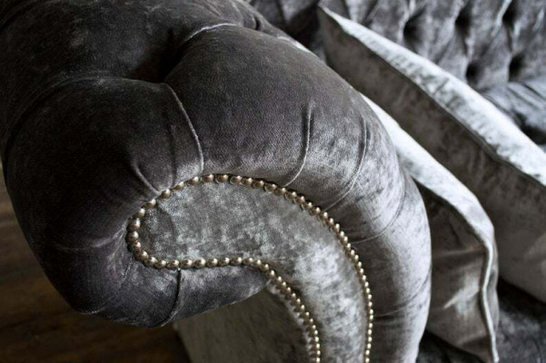 Graue Chesterfield Couch Sofa Polster 3 Sitzer Couchen Sitz Garnitur Sofas Neu
