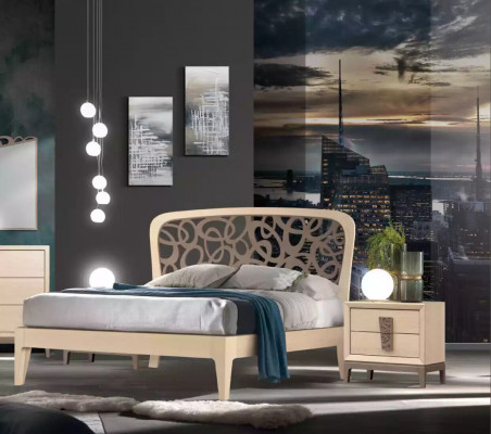 Schlafzimmer Set Bett 2x Nachttische Kleiderschrank Design Luxus neu 6tlg