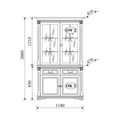 Wohnzimmer Set 4 Teilig Kommode Virtrine Sideboard Kolonial Stil Wohnwand