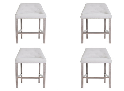 4x Bar Hocker Barhocker Tresen Stuhl Set Stühle Polste Chesterfield Design Stil