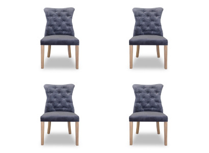 4x Stühle Stuhl Polster Design Chesterfield Garnitur Sessel Komplett Set