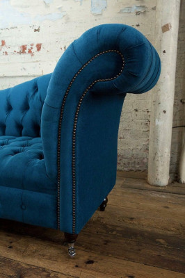 Chaiselounge Bank Sitz Liege Lounge Barock Rokoko Jugendstil klassisch Blaue Neu