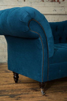 Chaiselounge Bank Sitz Liege Lounge Barock Rokoko Jugendstil klassisch Blaue Neu