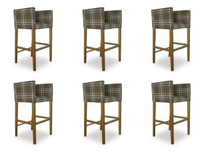 6x Barhocker Eck Stuhl Sessel Stühle Hocker Tresen Stuhl Polster Set Caro