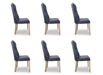 6x Stühle Stuhl Polster Design Chesterfield Garnitur Sessel Komplett Set