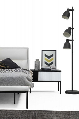 Garnitur Schlafzimmer Doppelbett Bett Nachttische Weiß Set 6tlg Modern