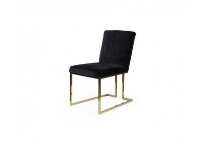 Schwarzer Edelstahlstuhl Metallstuhl Esszimmer Designer Polster Stühle