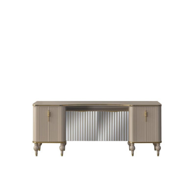 Moderne Beige Anrichte Luxuriöses Sideboard Wohnzimmer Holzschrank Neu