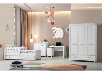Modern Komplett Jugendzimmer Luxus Kinderzimmer Set 4tlg Weiß Farbe neu Entfernung
