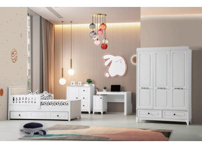 Modern Komplett Jugendzimmer Luxus Kinderzimmer Set 4tlg Weiß Farbe neu Entfernung