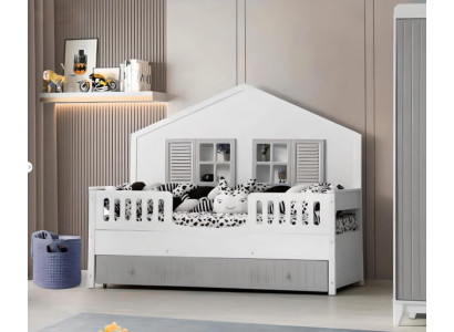 Modernes Kinderbett Grau Farbe Luxuriös Design Möbel für die Kleinsten