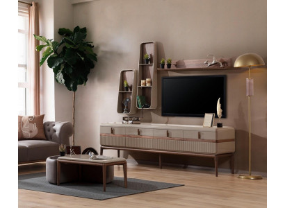 Designer RTV-Lowboard Luxuriöse Regale Stilvolle Wohnzimmer Holz Möbel