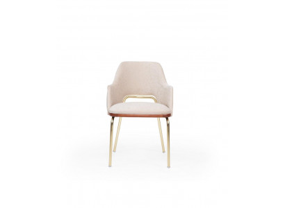 Beiger Edelstahlstuhl Metallrahmen Esszimmer Einsitzer Luxus Stühle Neu